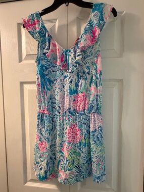Lily Pulitzer Alessa Sink or Swim Print Romper Size XS